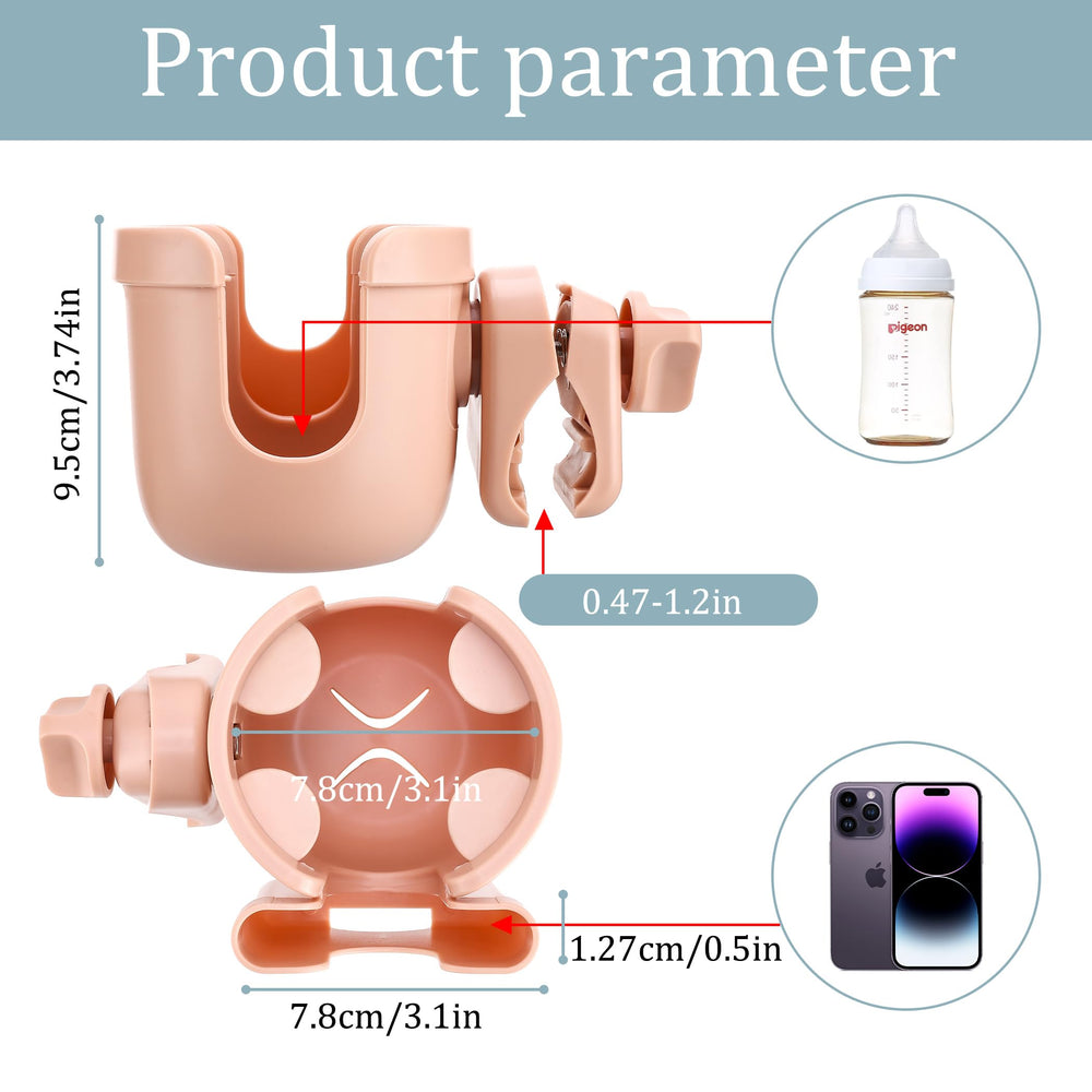 Suranew cup holder with phone clip on pink unit enables hands-free phone access