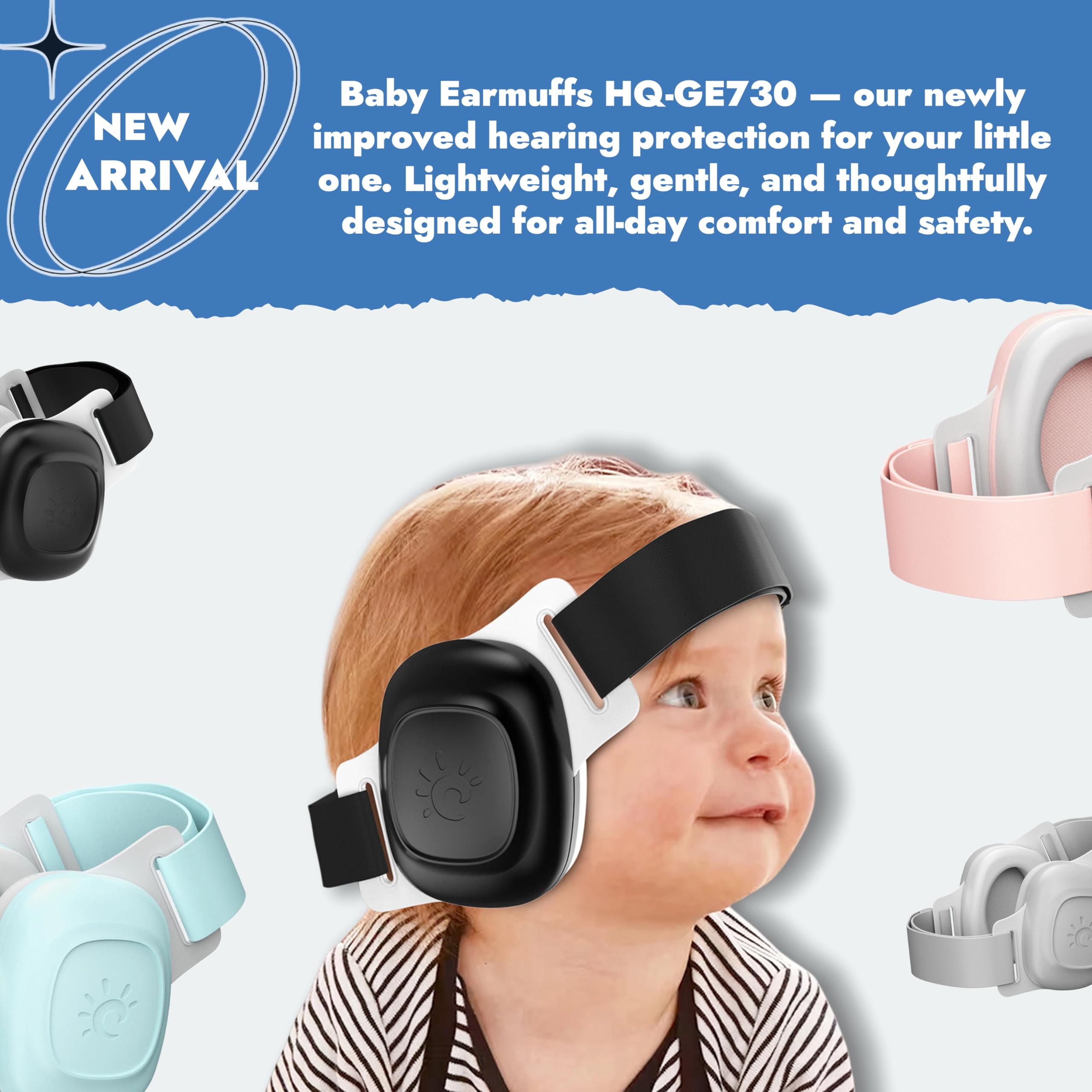 SURAVO Baby Earmuffs blue color offering lightweight protection