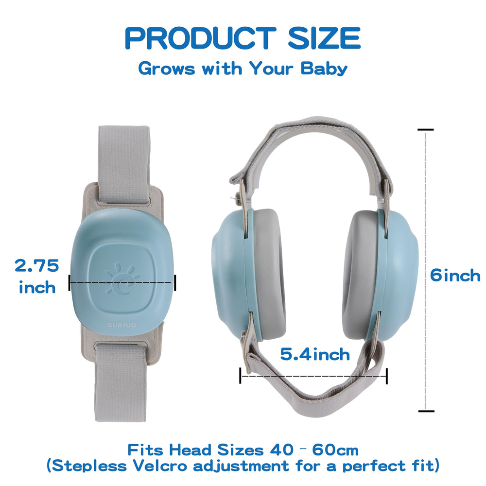 SURAVO Baby Earmuffs showing soft padding for gentle comfort