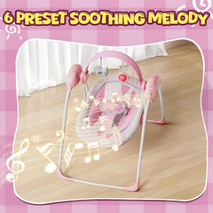 Surbowbaby portable baby swing seat-closeup shows soft, comfy seating for newborns.