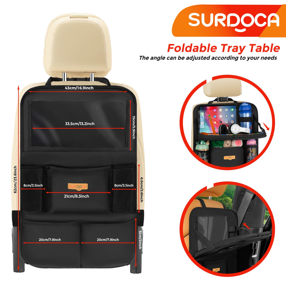 SURDOCA wide lower pockets organize snacks and small toys for kids and adults.