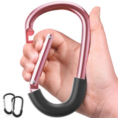 Surdoca stroller hooks demonstrate large bag capacity for organized trips.