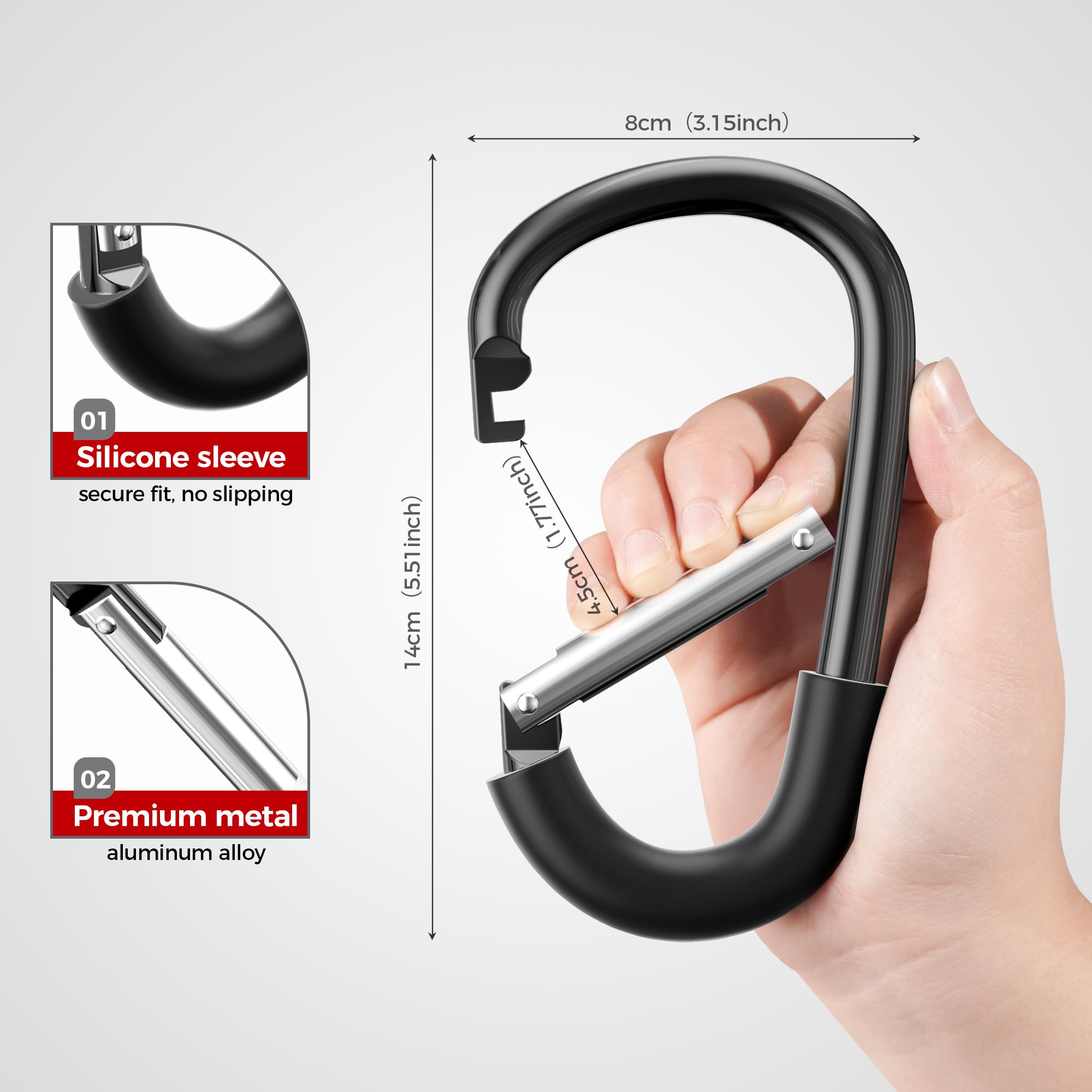 SURDOCA hooks feature a silicone hose to resist wear and displacement