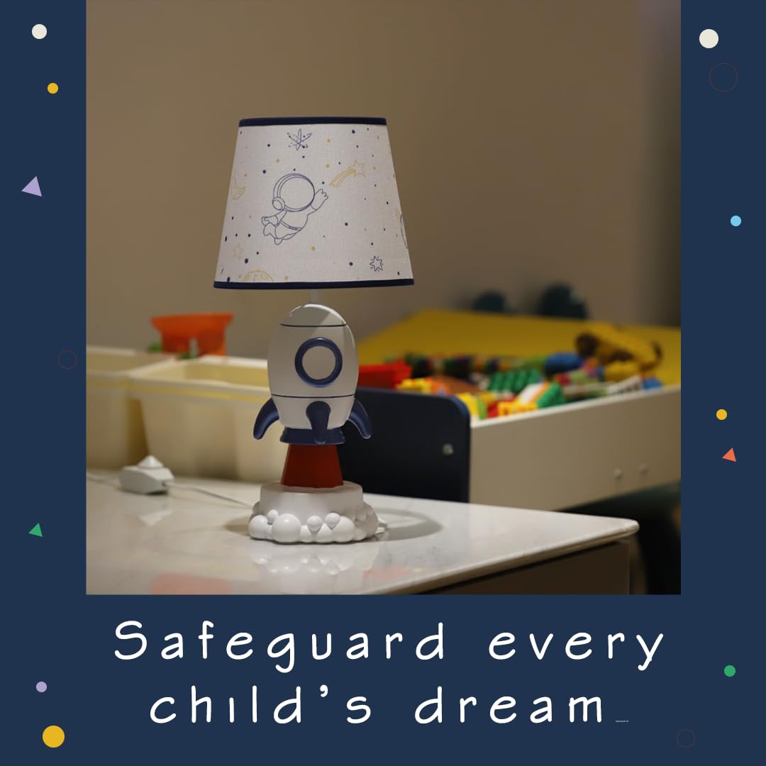 sureyond rocket lamp lit room emits a gentle glow ideal for late-night feeding.