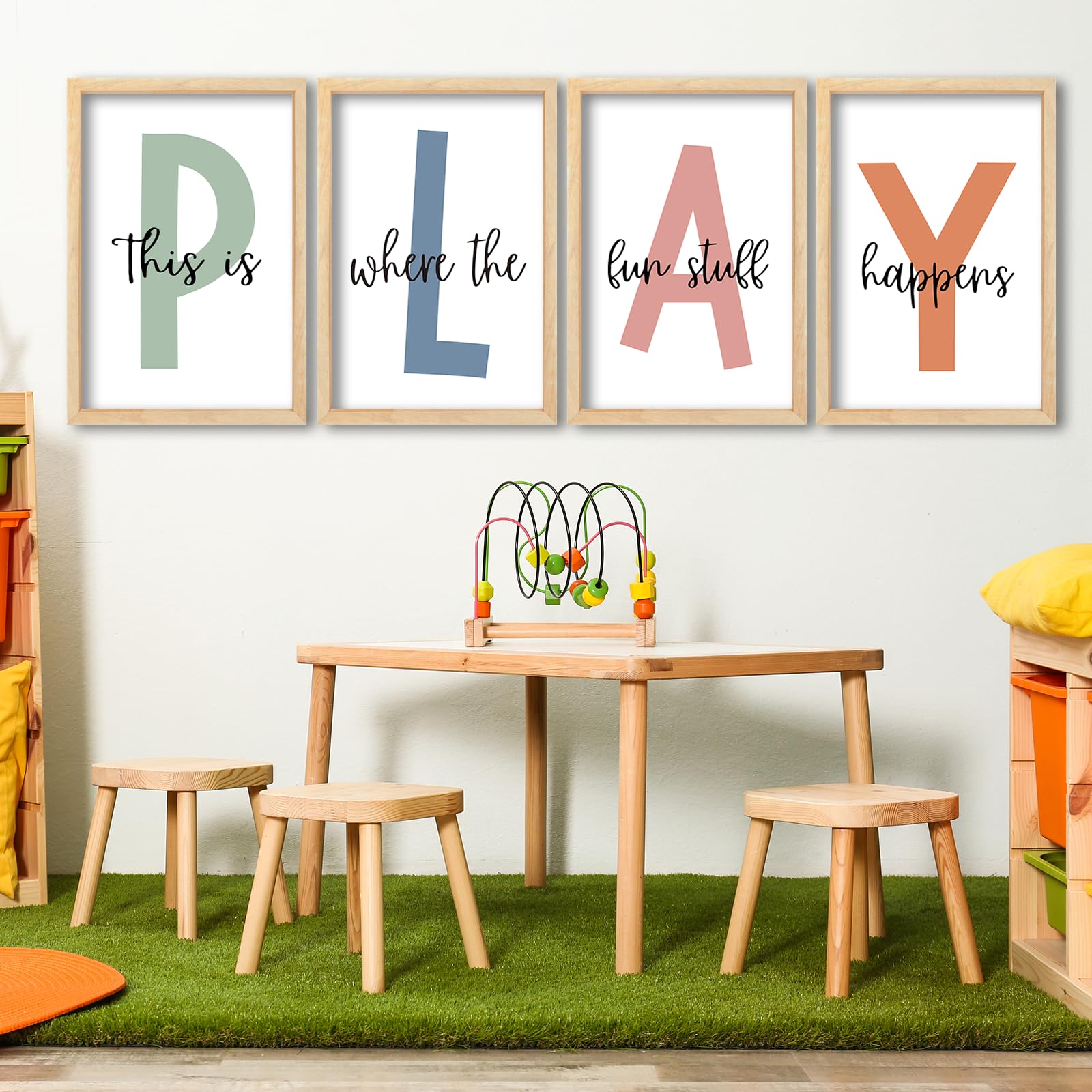 Surfapans wooden art set4 demonstrates kid-friendly design for classrooms and bedrooms.