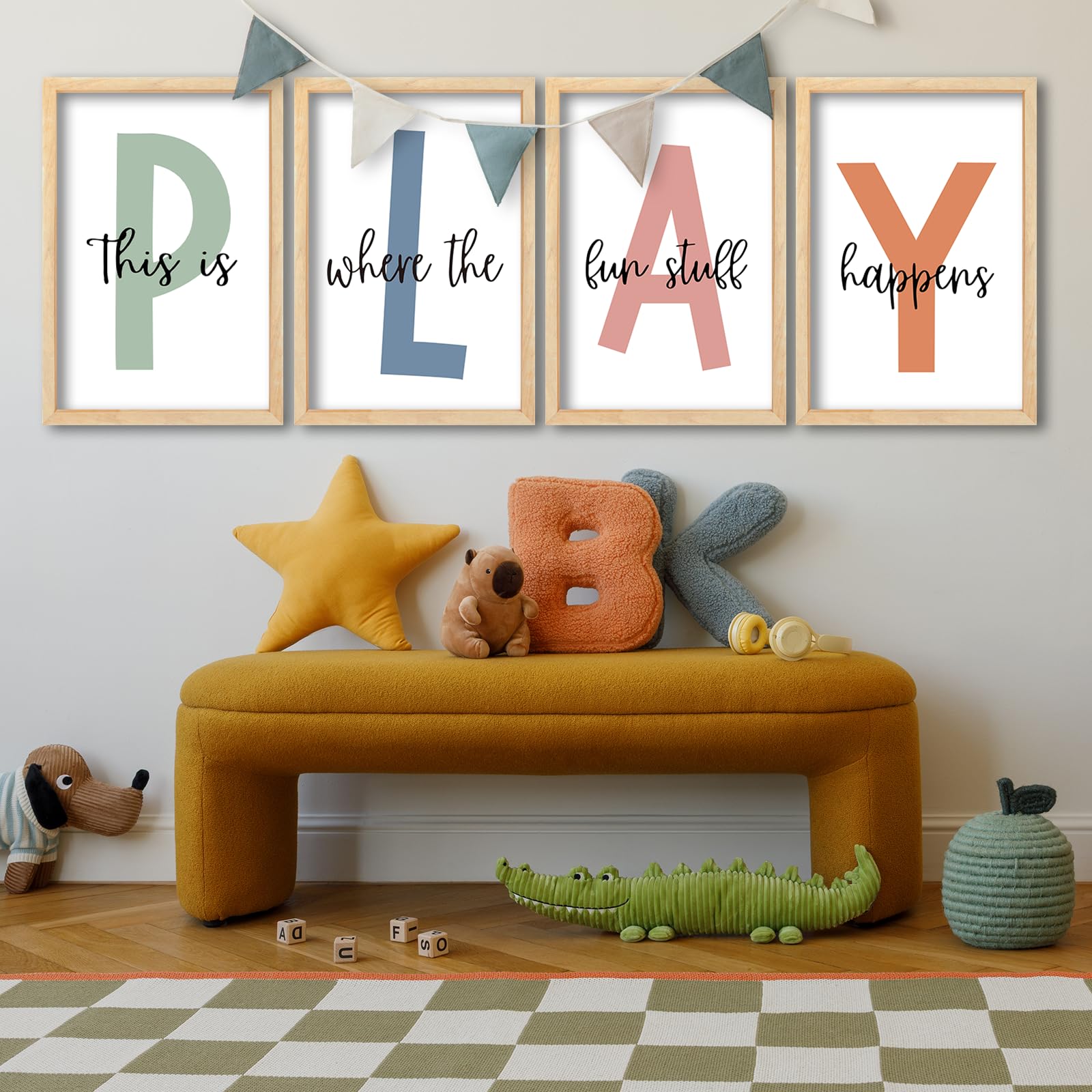 Surfapans educational decor promotes imaginative play with bright, welcoming focal points.