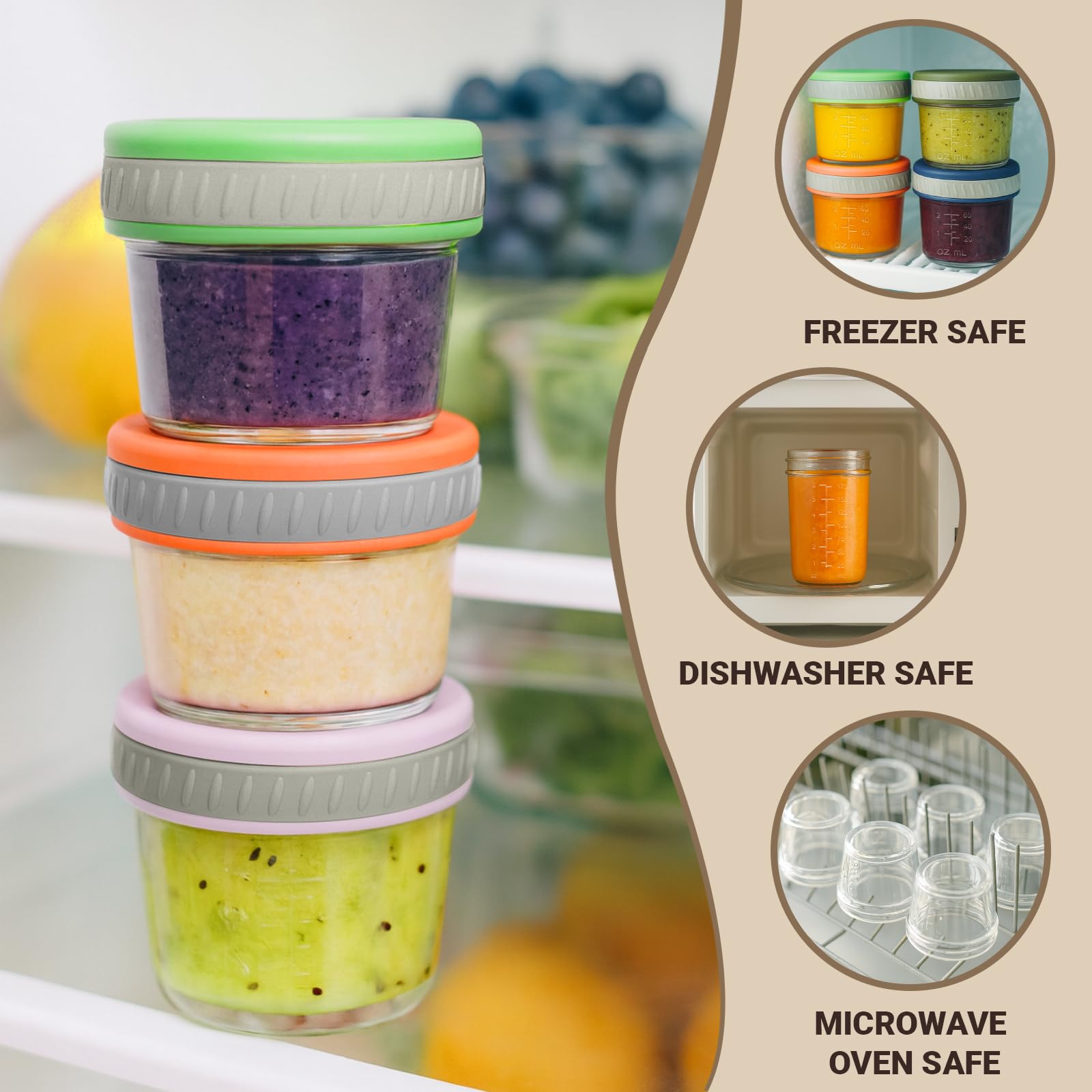 Sursip clear glass shows contents at a glance.