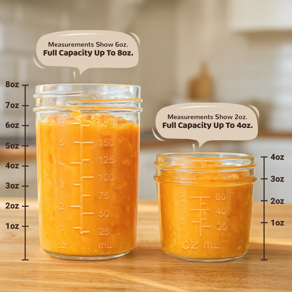 Sursip glass jars for yogurt or overnight oats in clear view.