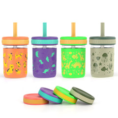 Sursip toddler glass cups with sleeve protects glass and cushions drops, keeping cups safe.