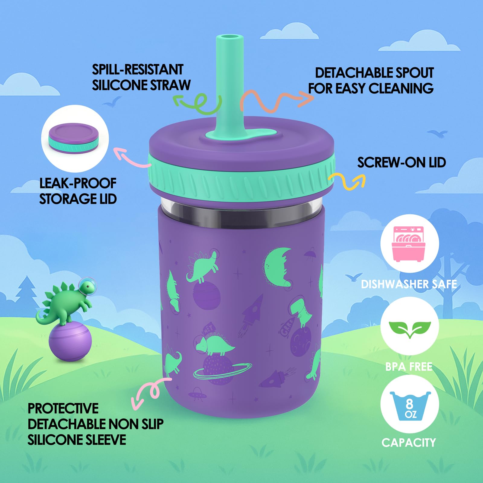 Sursip soft silicone straw aids gentle transition to straw drinking for toddlers.