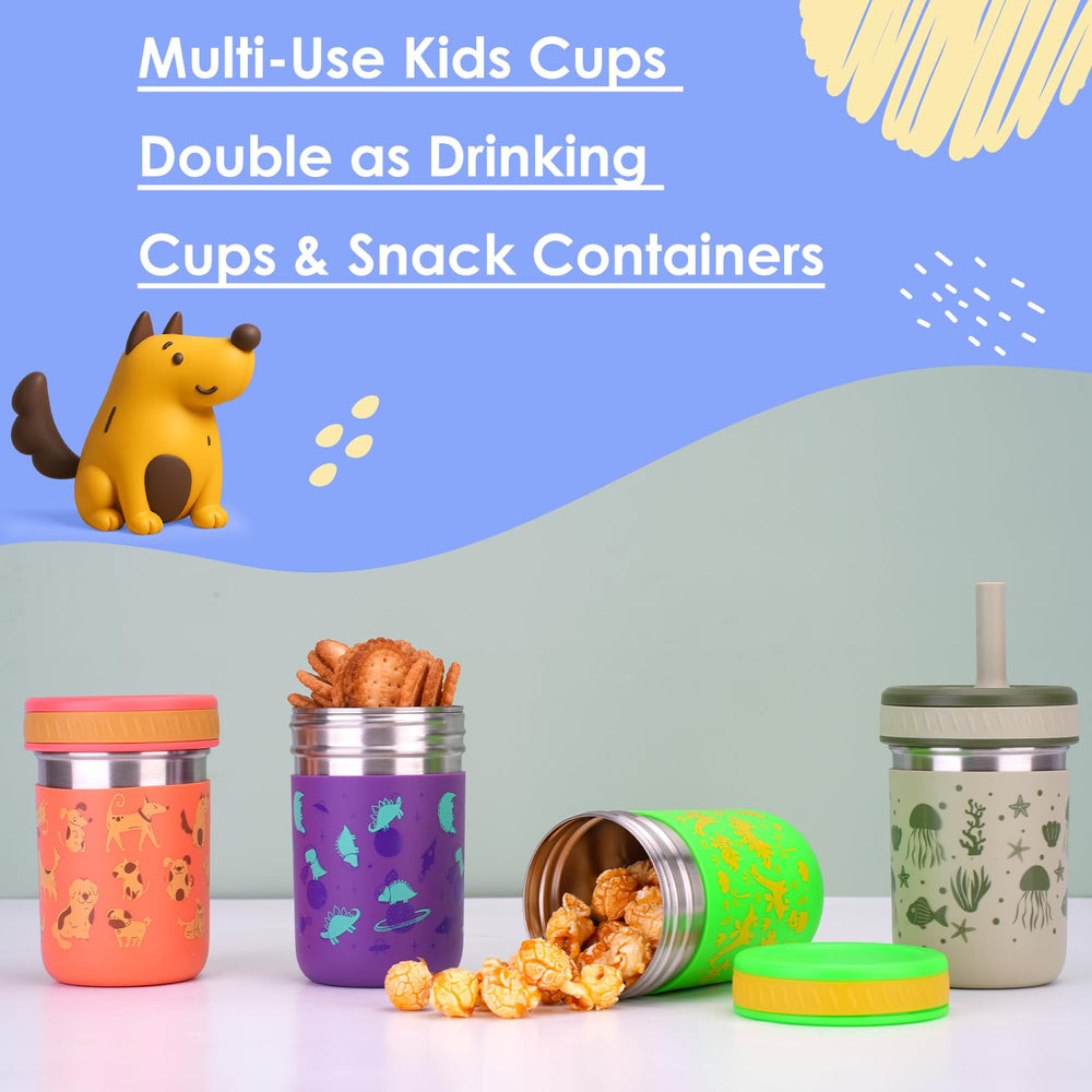 Sursip snack-capable lids keep fruit or crackers fresh on the go.