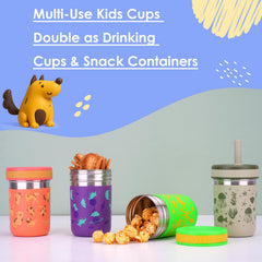 Sursip snack-capable lids keep fruit or crackers fresh on the go.