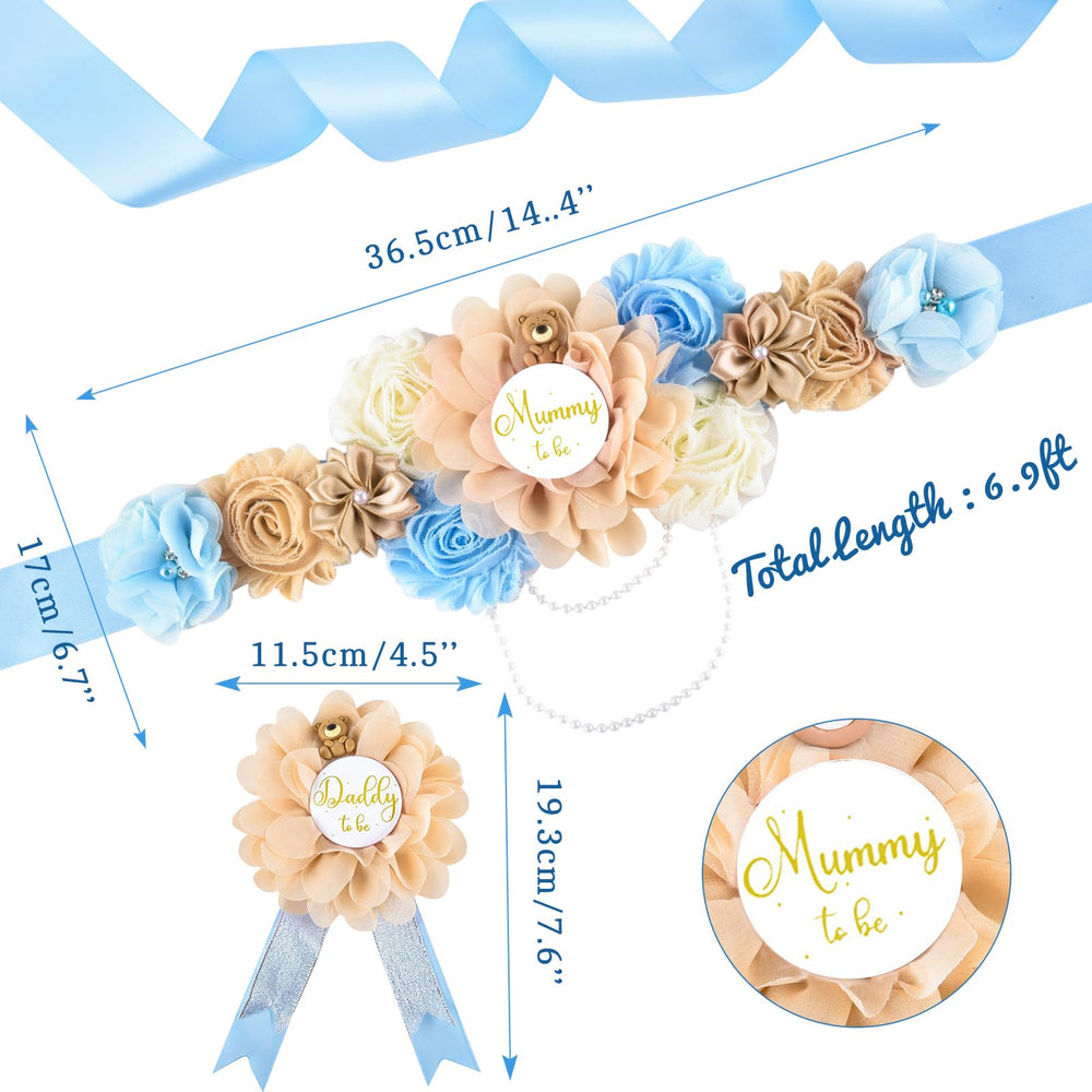SUSSURRO mummy corsage with teddy bear blue perfect for coordinated outfits
