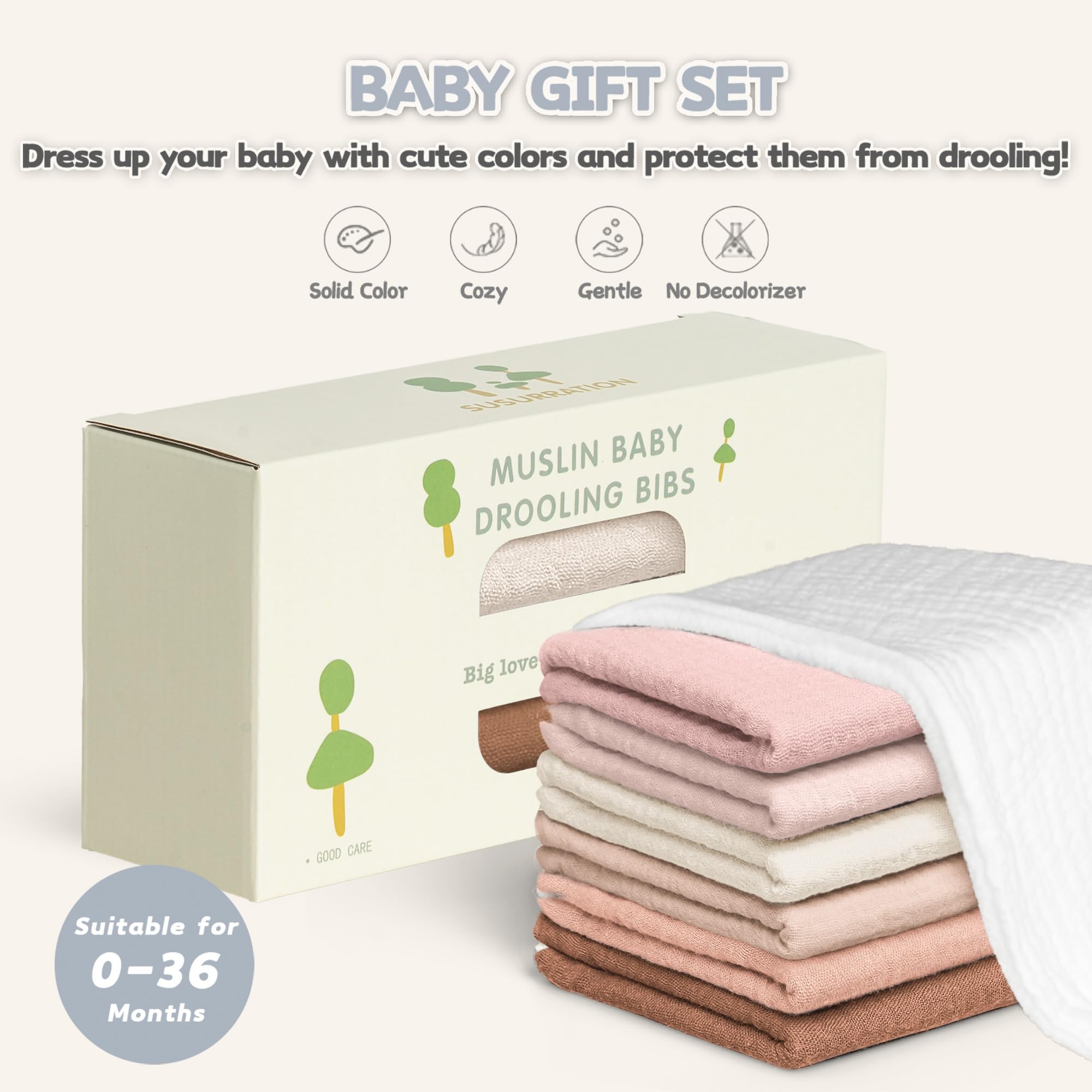 Susurration baby bibs are machine washable for easy cleaning