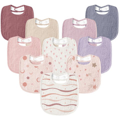 Susurration baby bibs pink nebula pack showing durable drool protection for outfits