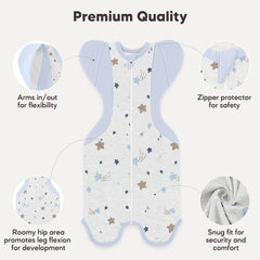 Susurration baby sleep sack 2-pack flatlay demonstrates coordinated design for quick nighttime changes