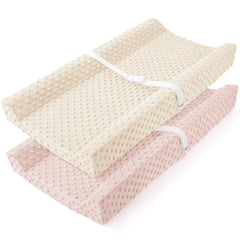 Susurration changing pad cover pink cream pack front for a clean, cozy diaper change.