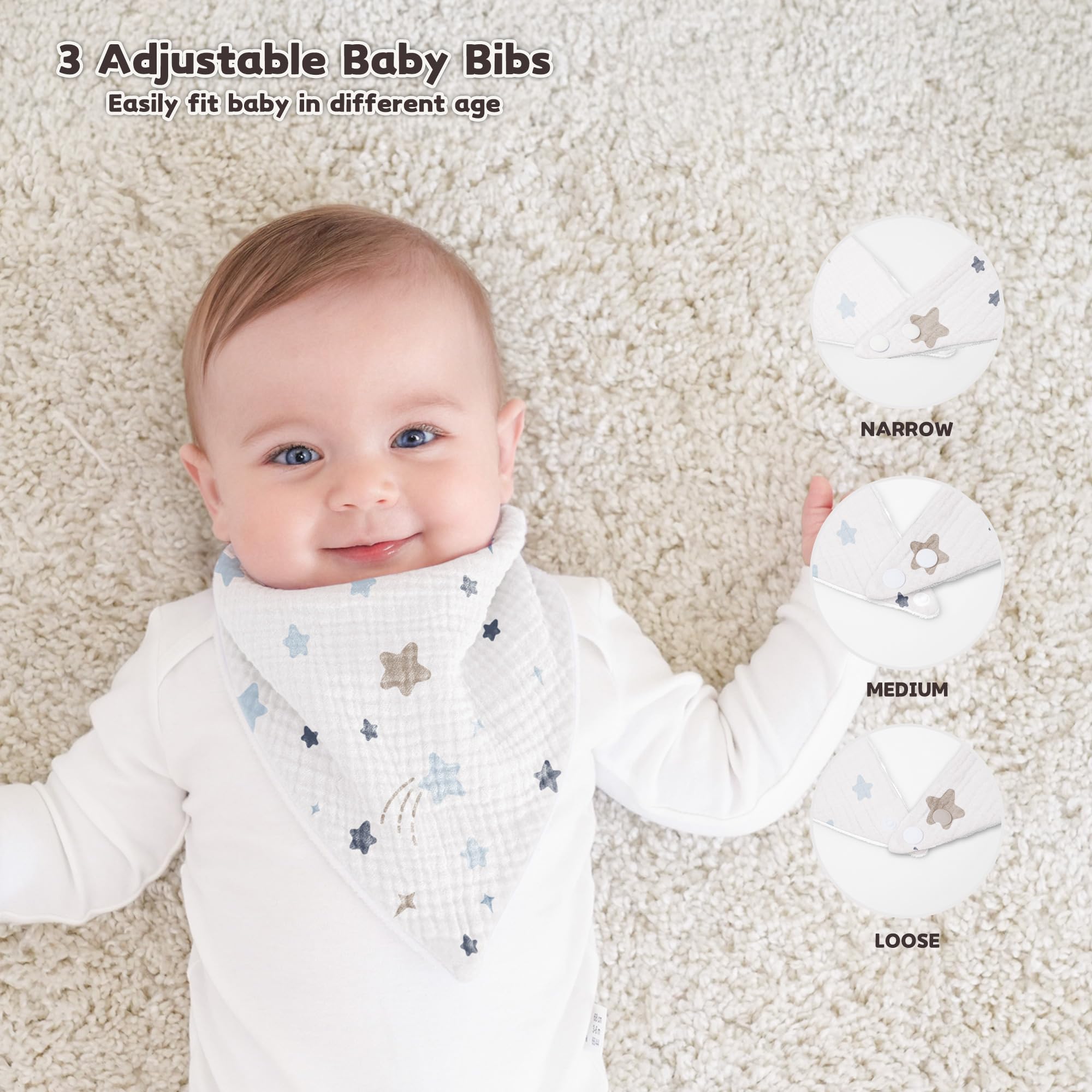 Susurration dual-layer bib with front muslin and plush backing for better absorption