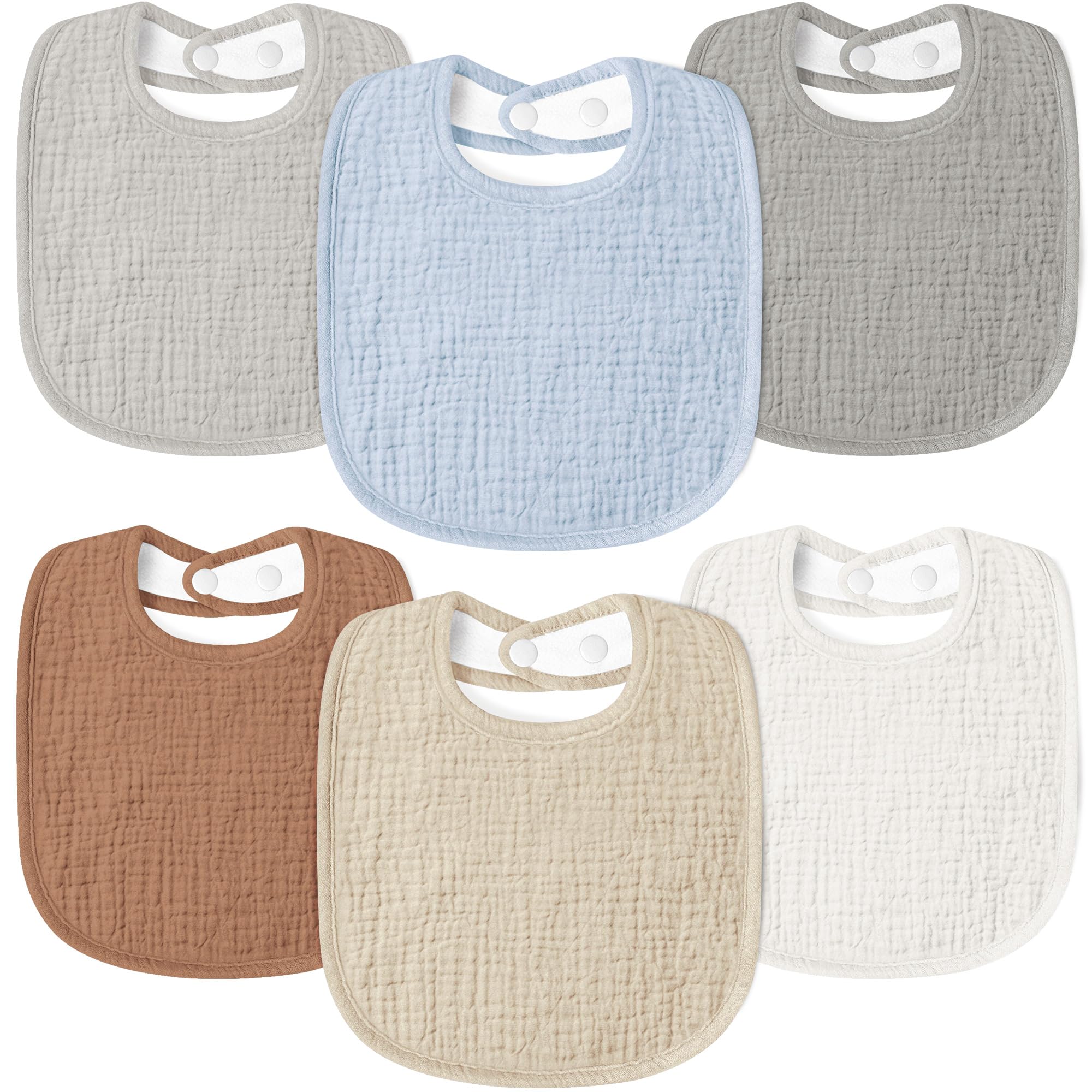 Susurration muslin baby bib front view shows absorbent daily-use protection.