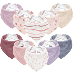 Susurration muslin bib pink stars pack shown for stylish drool absorption on the go.