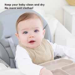 Susurration muslin baby bibs bandana style closeup, stylish unisex design for outfits