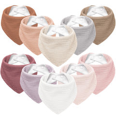Susurration Muslin Baby Bibs pack front view highlights soft, absorbent fabric for daily protection.