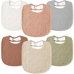 Susurration muslin baby bibs pack front view, absorbent drool protection for daily use