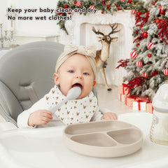 Susurration muslin baby drool bibs 6pack reindeer print, soft plush backing keeps clothes dry.