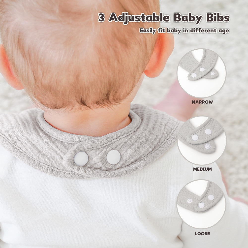 Susurration muslin baby drool bib blue double-layer—extra absorption for messy teething days.