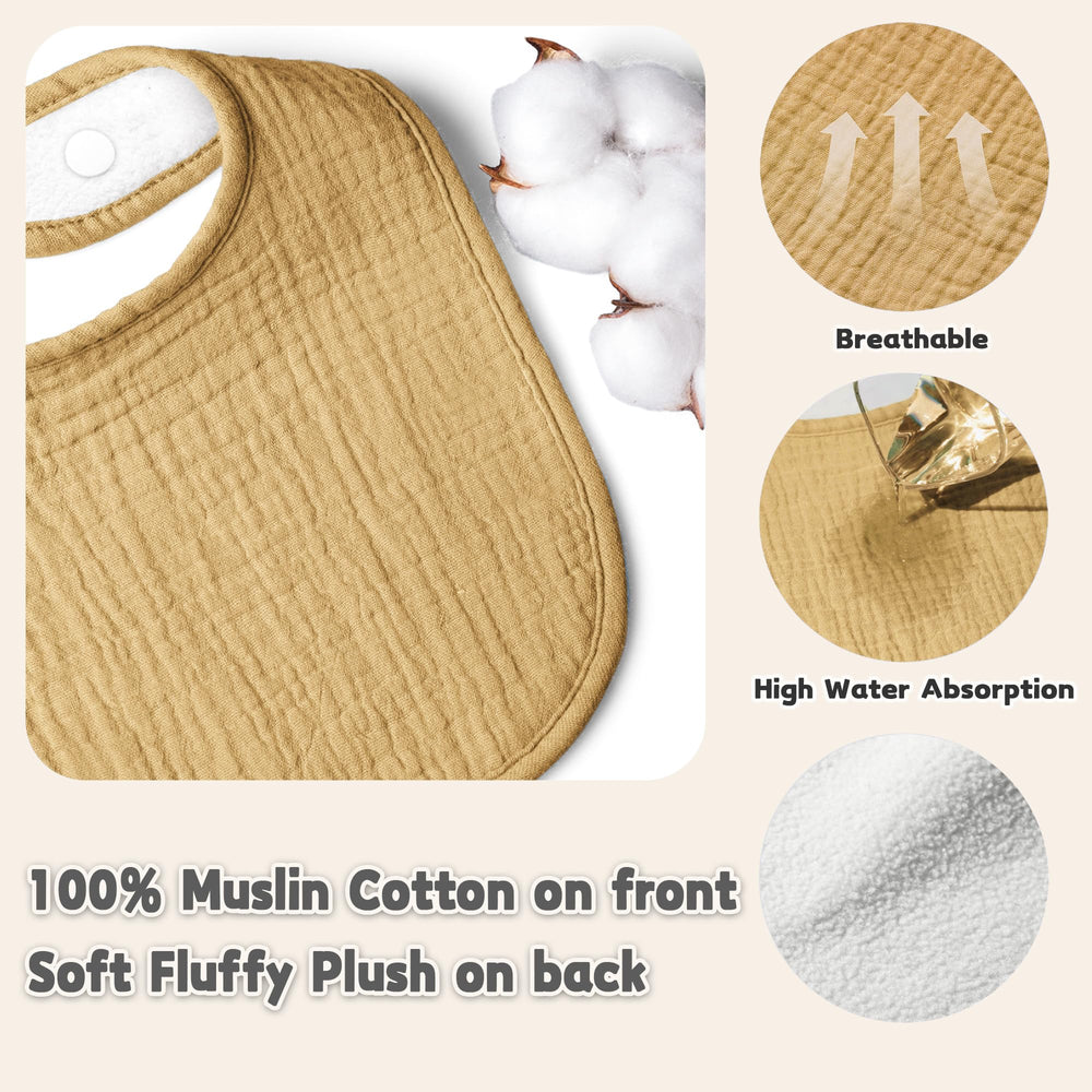 Susurration muslin baby drool bibs easy care and machine washable