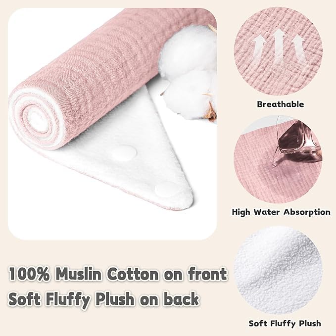 Susurration Muslin Baby Drool Bib soft-back texture gentle on baby's skin.