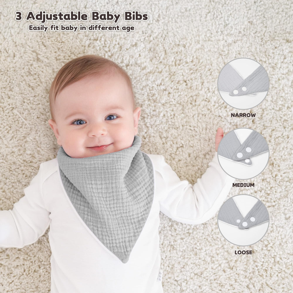 Susurration muslin baby drool bibs six-pack for on-the-go messes.