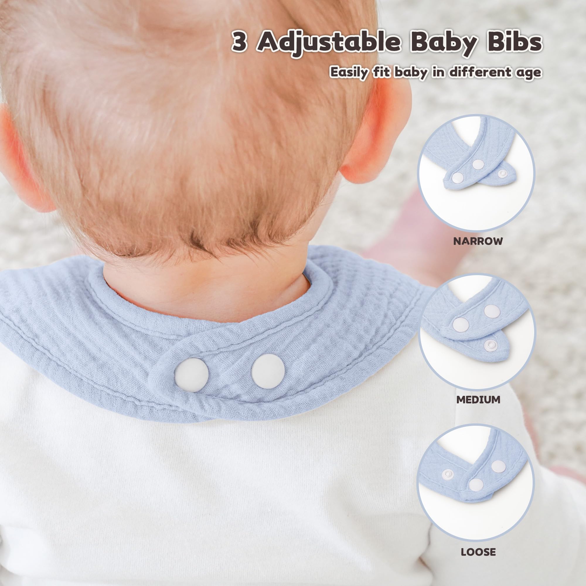 Susurration soft plush back blue stars bib highlights waterproof backing to help keep clothes dry.