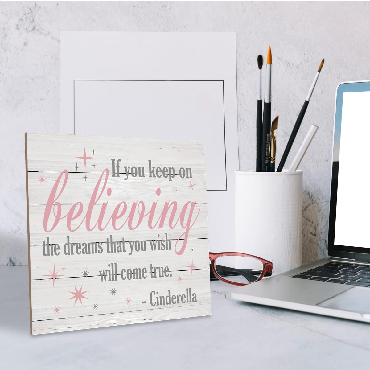 SUSZDOU inspirational wood sign for home or workspace ambience.