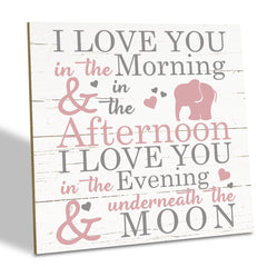SUSZDOU Love Sign elephant nursery wood sign for baby decor and gentle nursery charm