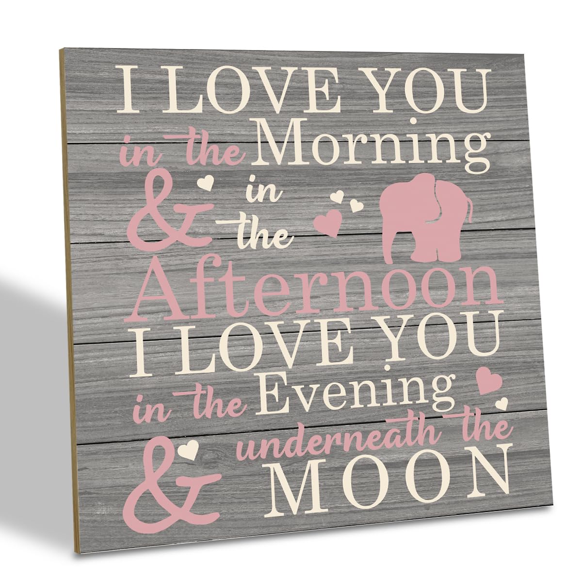 SUSZDOU Love Sign wood plaque on table for cozy nursery decor and keepsake