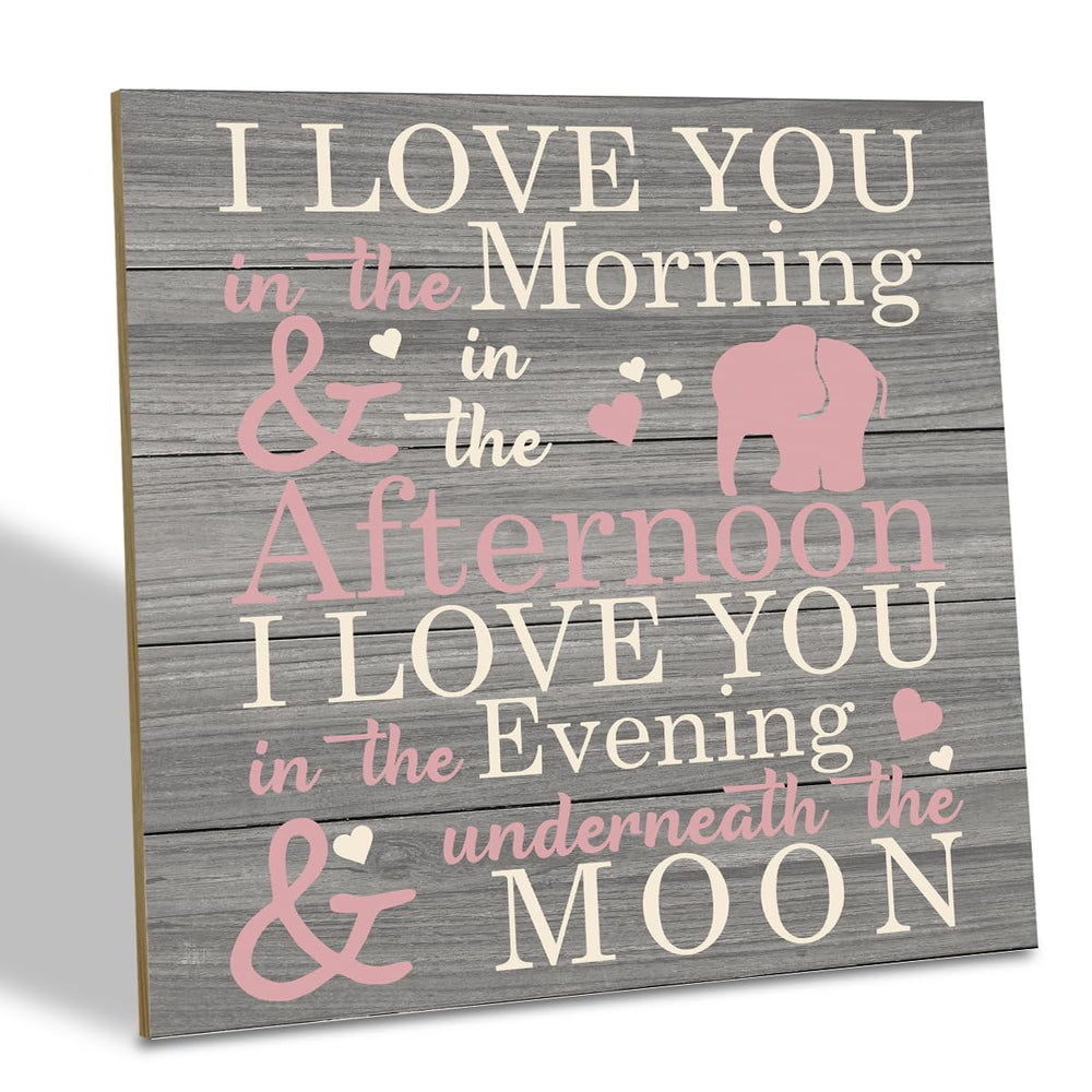 SUSZDOU Love Sign wood plaque on table for cozy nursery decor and keepsake