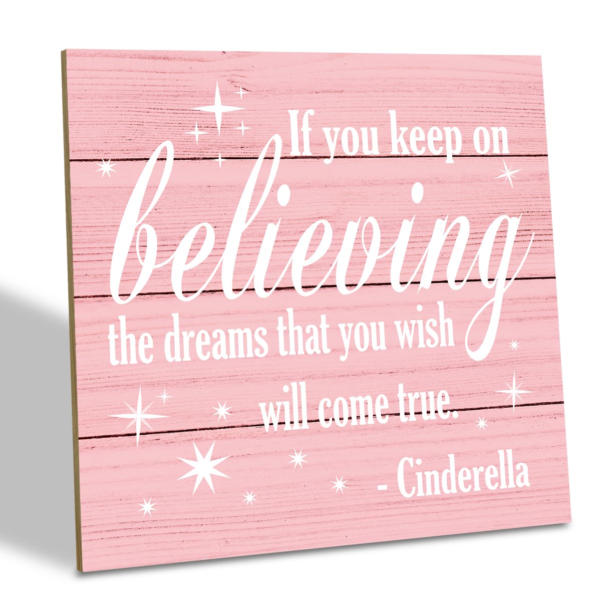 SUSZDOU nursery decor wood sign front view showing compact size and inspirational motif.