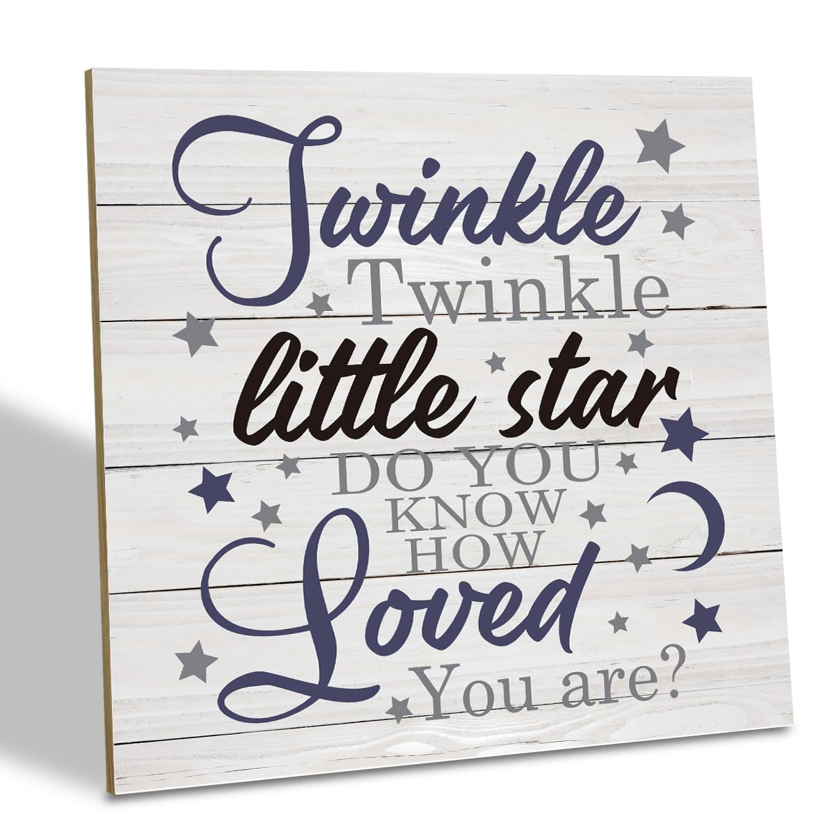 suszdou nursery wood plaque front-view shows compact size for cozy baby room decor