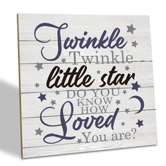 suszdou nursery wood plaque front-view shows compact size for cozy baby room decor
