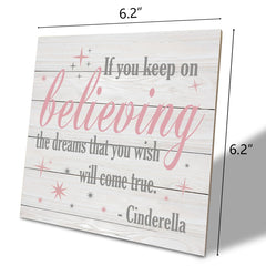 SUSZDOU princess shelf decor wood sign adds charm to a nursery.