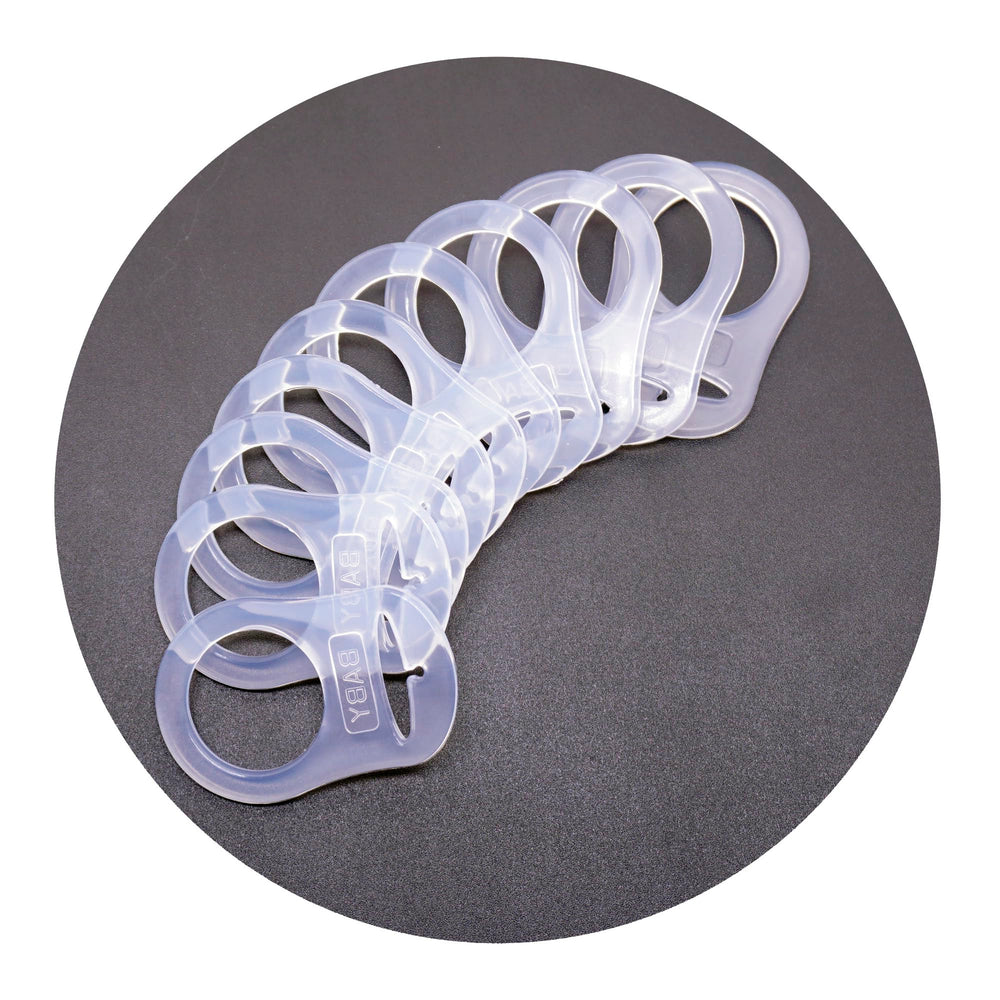 Sutoyuen button-style adapter ring closeup for MAM-compatible pacifiers.