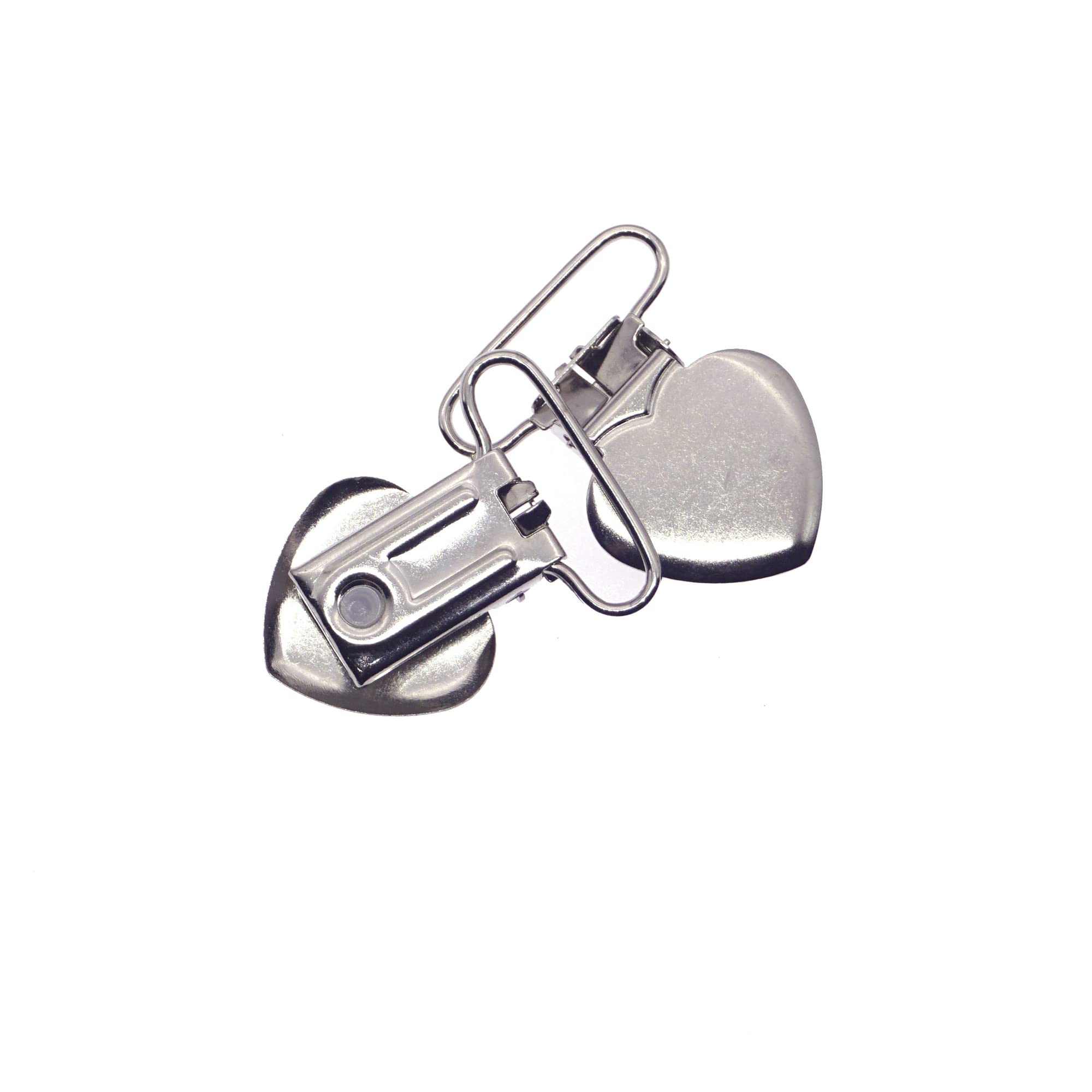 Sutoyuen pacifier clip in use on bib holders closeup