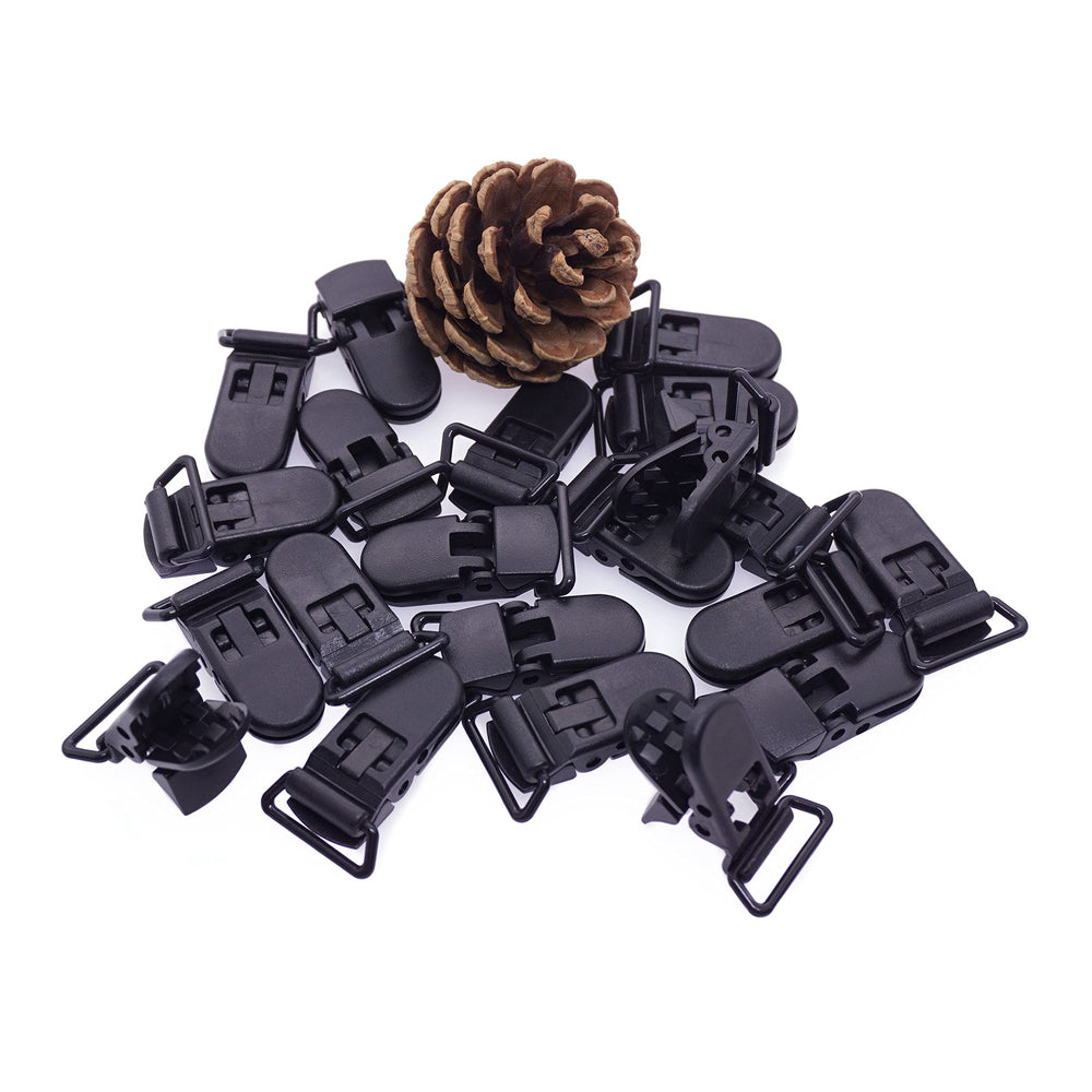Sutoyuen 25-pack pacifier clips in black for DIY baby projects