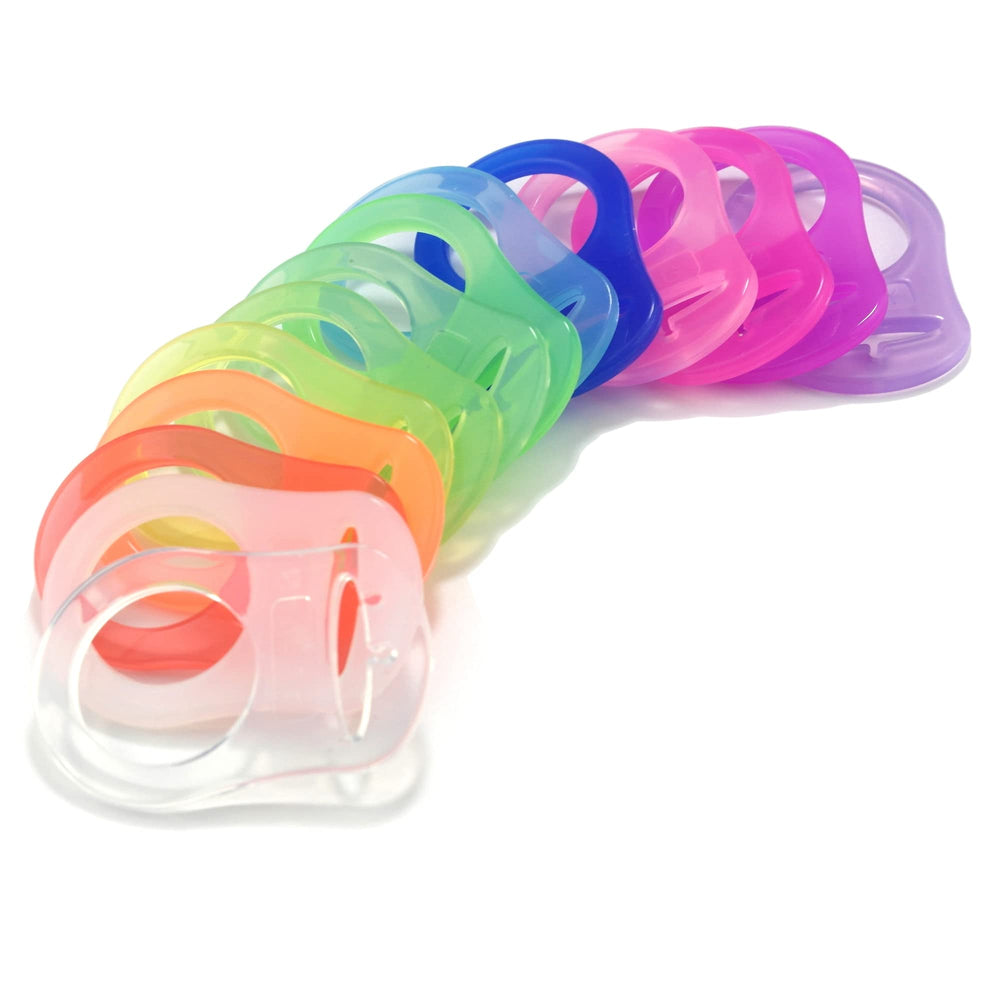 sutoyuen pacifier ring adapters in vibrant mix colors, durable silicone, BPA-free