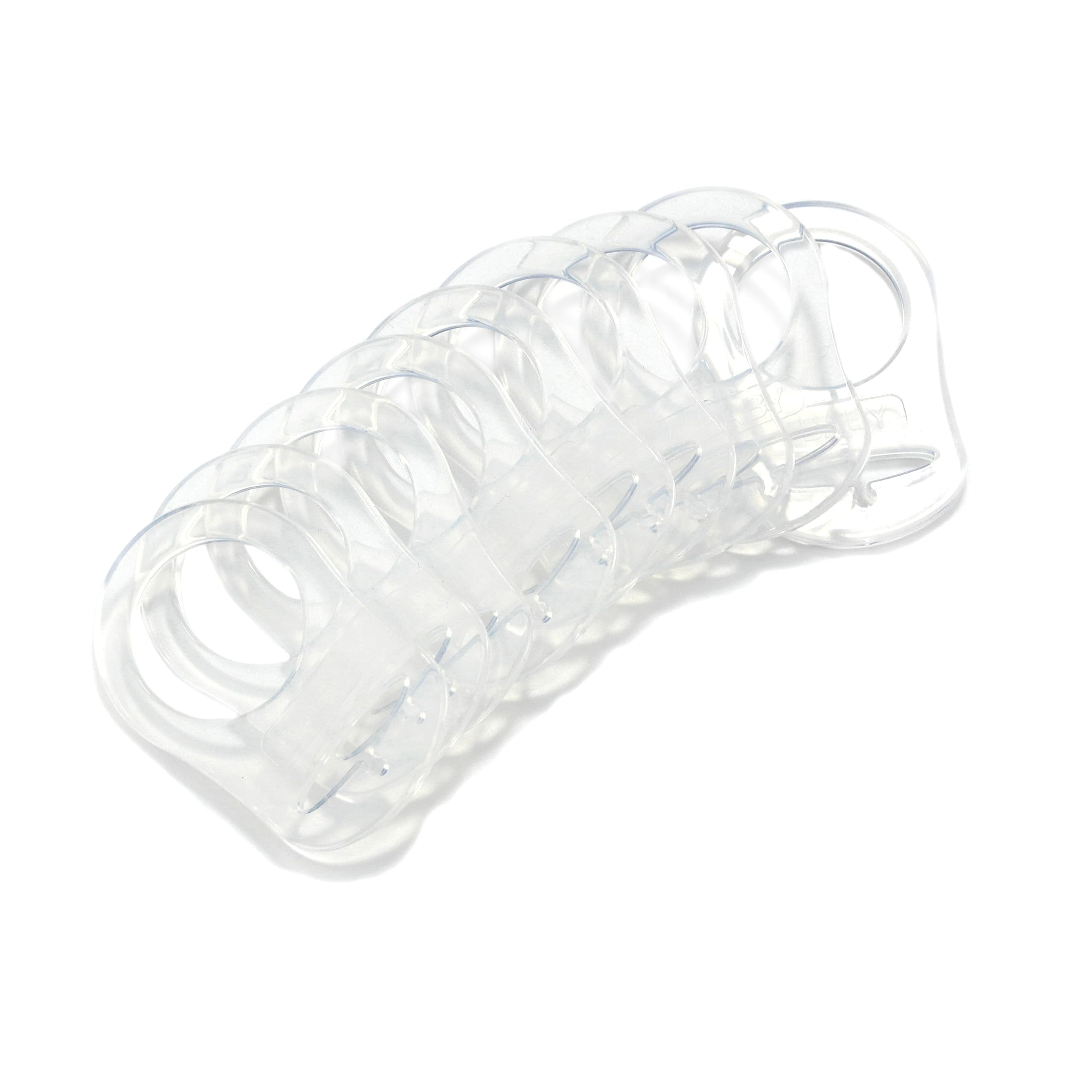 Sutoyuen transparent silicone adapter rings keep pacifiers clean and accessible.