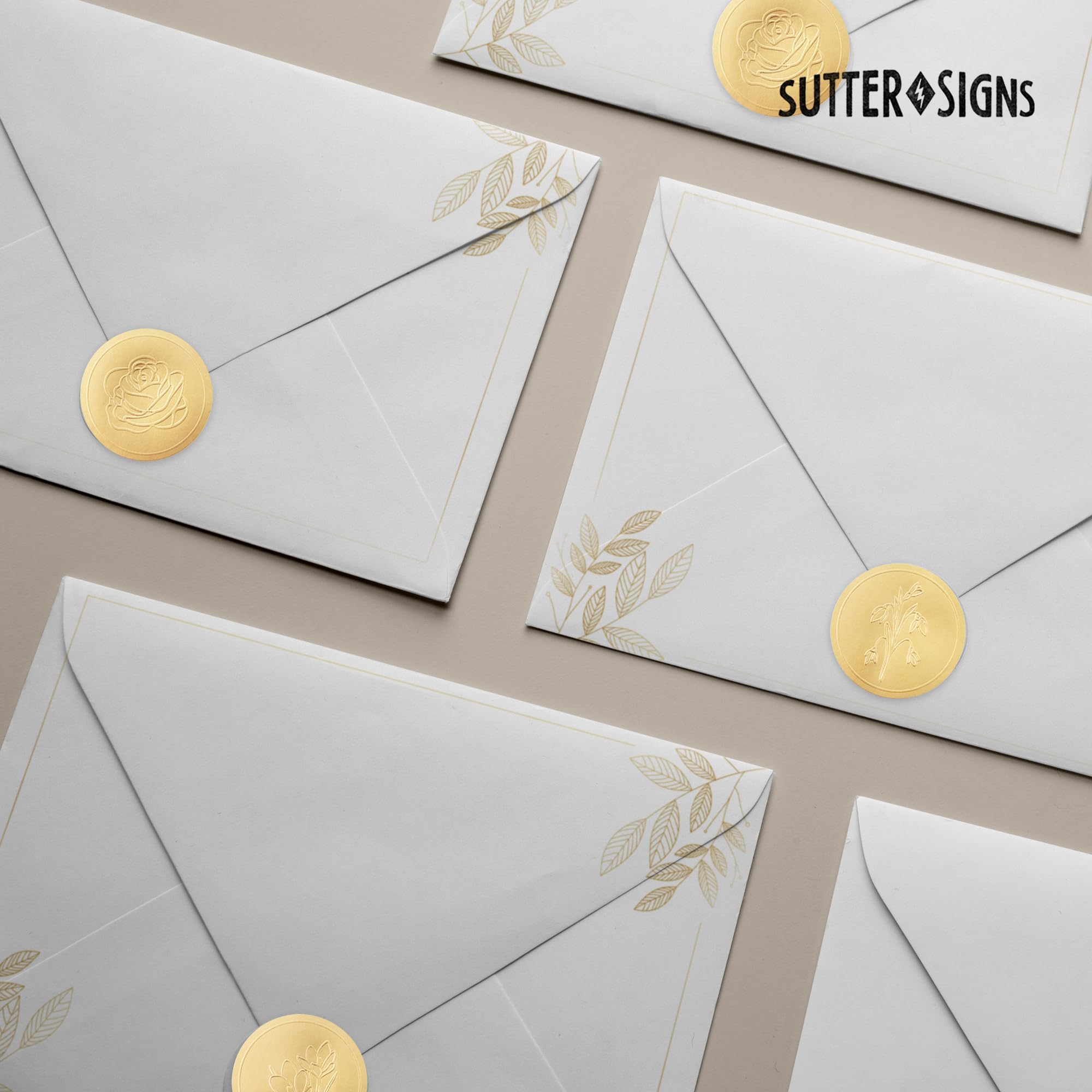 Sutter Signs matte gold finish enhances invitations and certificates