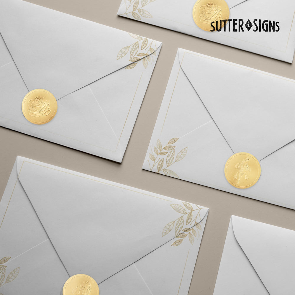 Sutter Signs matte gold finish enhances invitations and certificates