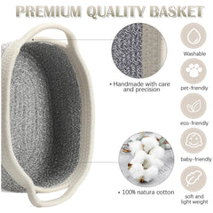 Suttmin gray woven basket on a nightstand ideal for bedside essentials