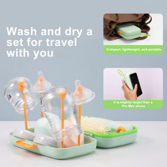 Suvast bottle brush green cleaning baby bottles safely and effectively.